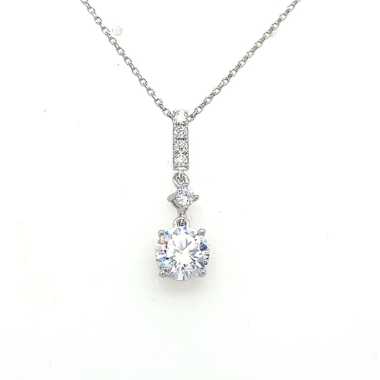 Sterling Silver Cubic Zirconia Pendant with CZ Baile