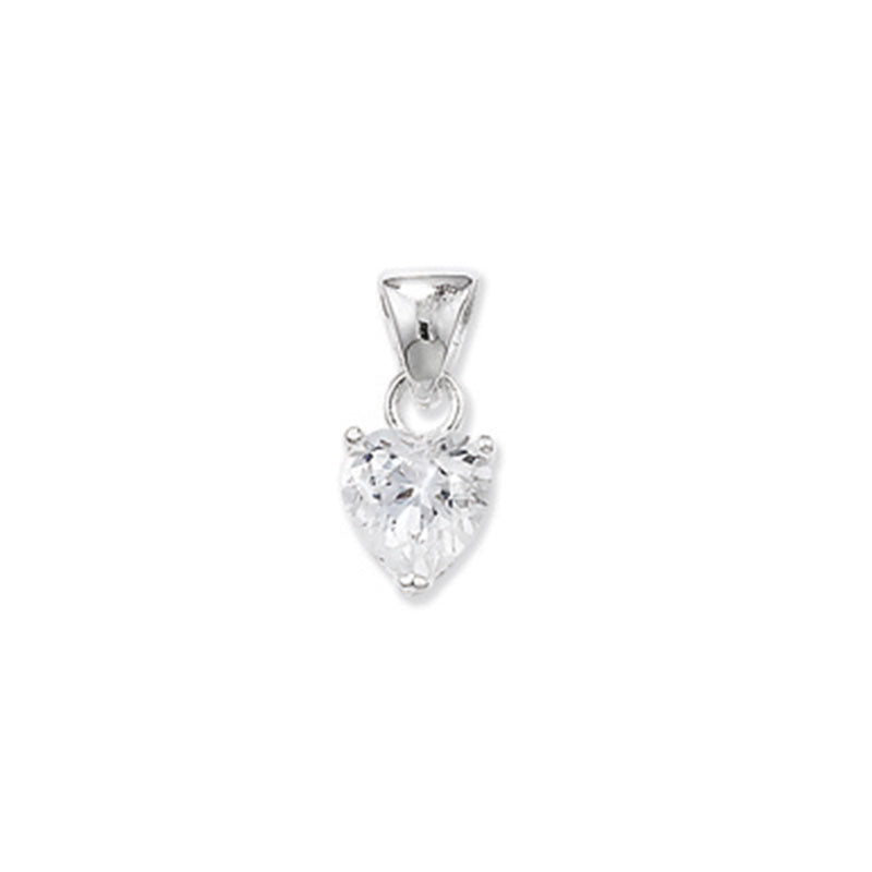 Sterling Silver Cubic Zirconia Heart Pendant