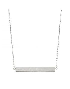 Sterling Silver Matt Finish Horizontal Bar Pendant