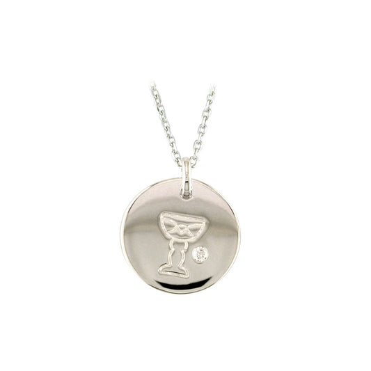 Sterling Silver Cubic Zirconia Chailce Disc