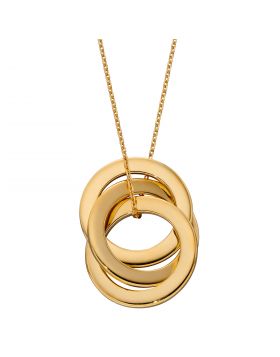 Sterling Silver Gold Plated Triple Interlinked Ring Pendant