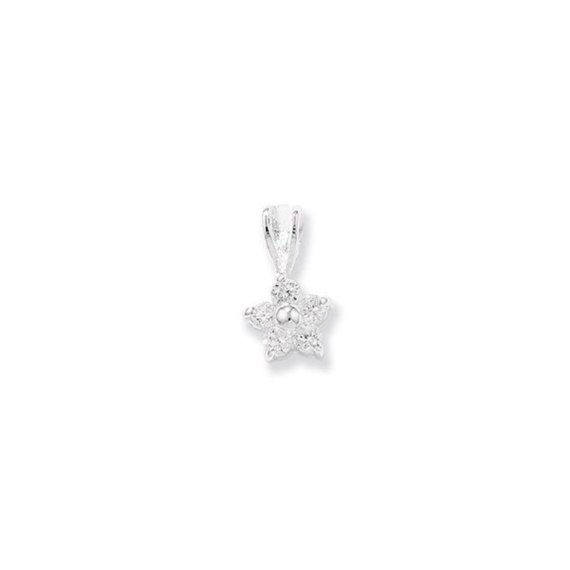 Sterling Silver Pendant With Cubic Zirconia Flower