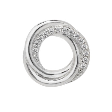 Sterling Silver Cubic Zirconia Open Knot Pendant