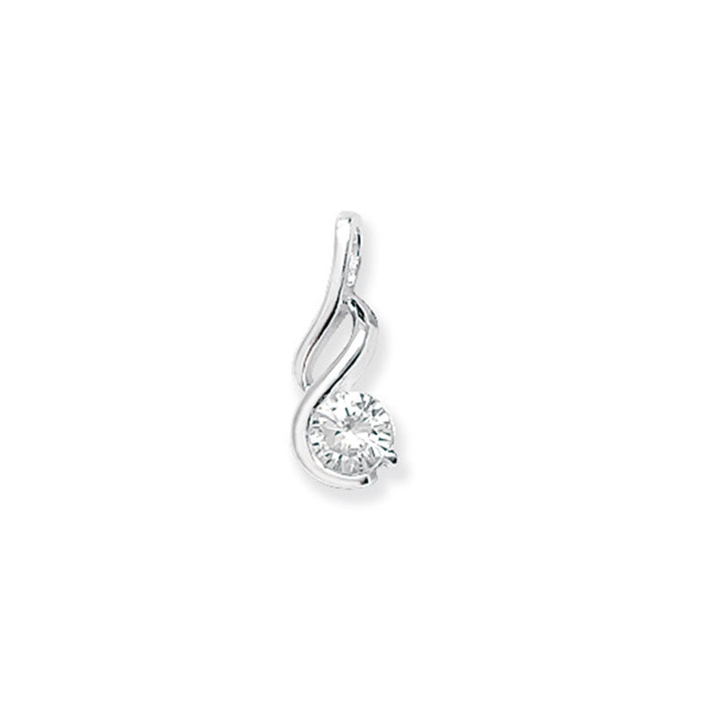 Sterling Silver Cubic Zirconia Solitaire Loop Pendant