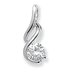 Sterling Silver Cubic Zirconia Solitaire Loop Pendant