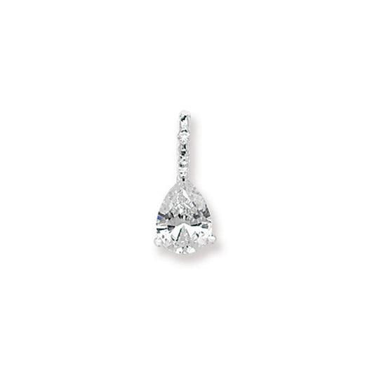 Sterling Silver Cubic Zirconia Pear Pendant