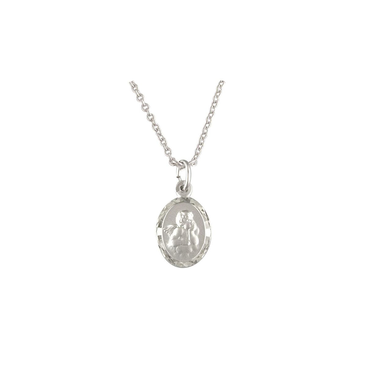 Sterling Silver Cherub Disc Pendant