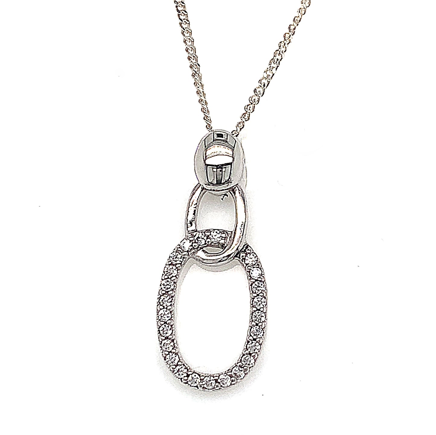 Sterling Silver Cubic Zirconia Drop Pendant
