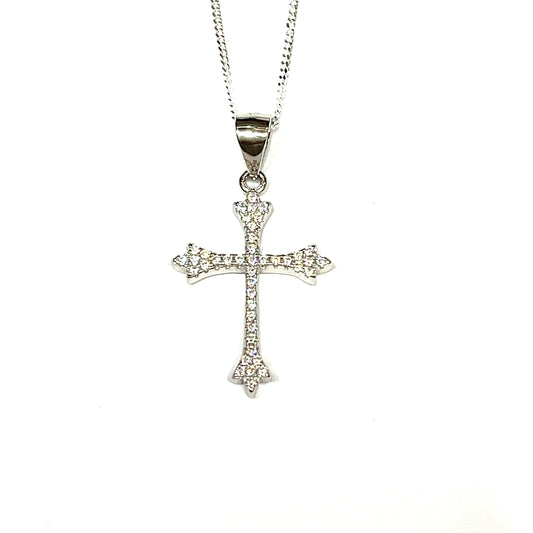 Sterling Silver Cubic Zirconia Cross Pendant