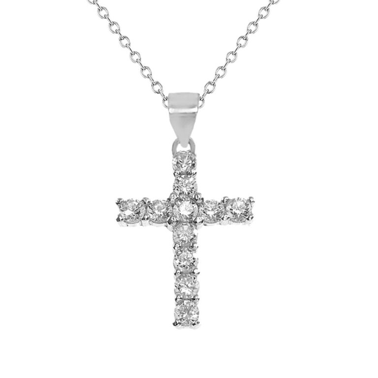 Sterling Silver Cubic Zirconia Cross Pendant