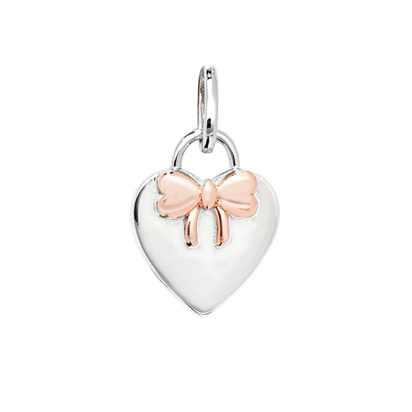 Sterling Silver Padlock With Rose Bow Pendant