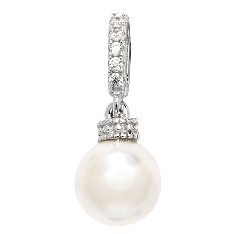 Silver Pendant Pearl Cubic Zirconia