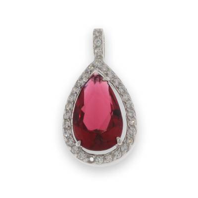 Sil P/Dnt Red Tear Cz Rim