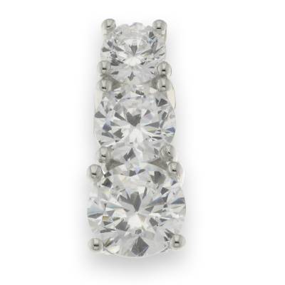 Sterling Silver Three Stone Cubic Zirconia Pendant