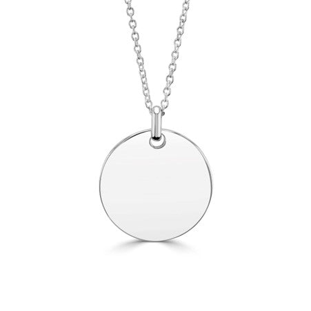 Silver 19mm Disc Pendant