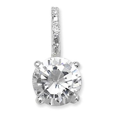 Sterling Silver Cubic Zirconia 4 Claw Solitaire Pendant