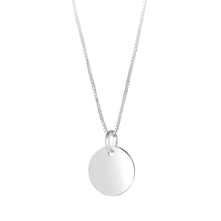 Sterling Silver 12mm Round Disk Pendant