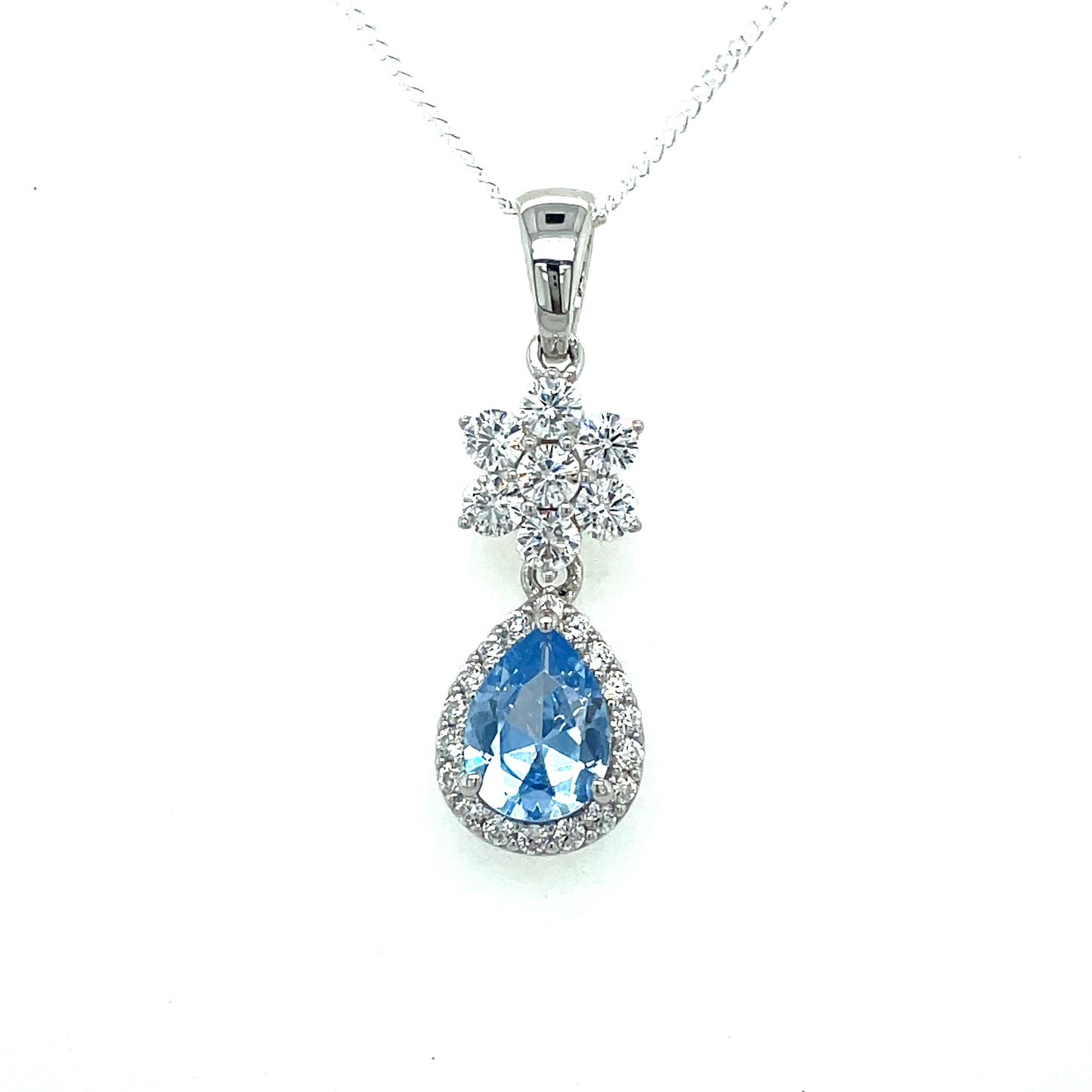 Sil Pdnt Cz Aqua Drp Tear