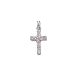 Sterling Silver Small CZ Cross Pendant