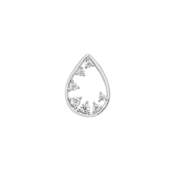 Sterling Silver Pear With Cubic Zirconia Pendant