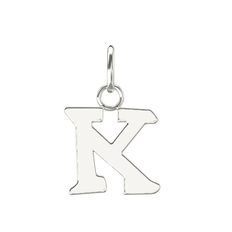 Sterling Silver Initial K Pendant