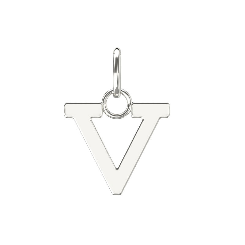 Sterling Silver Initial V Pendant