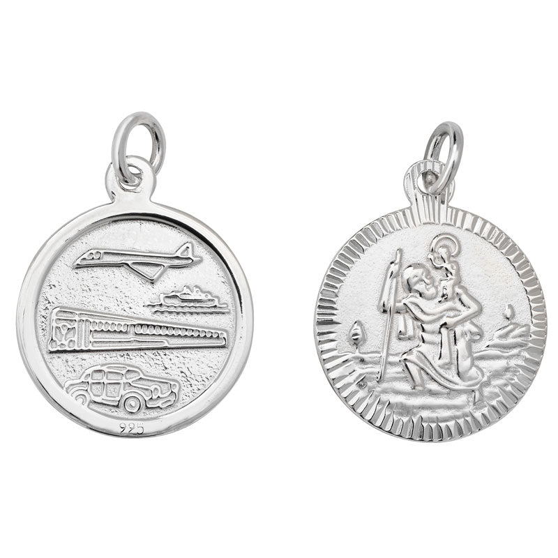 Sterling Silver St. Christopher Medal And Chain