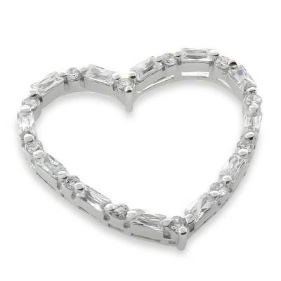 Sterling Silver Cubic Zircon Heart Pendant