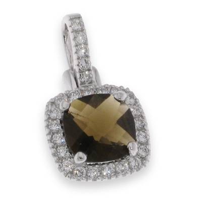 Sterling Silver Stone Set Halo Pendant