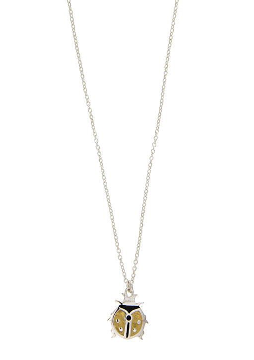 Sterling Silver Yellow Lady Bug Pendant