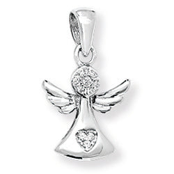 Sterling Silver Cubic Zirconia Angel Pendant