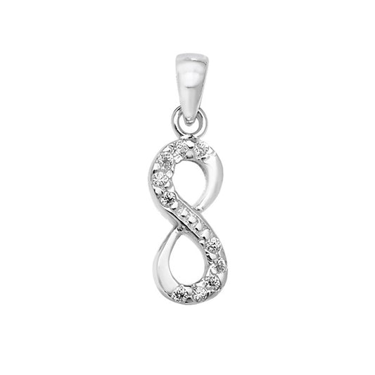 Sterling Silver Cubic Zirconia Infinity Pendant