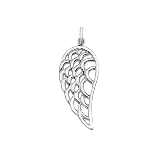 Sterling Silver Cut Out Angel Wing Pendant