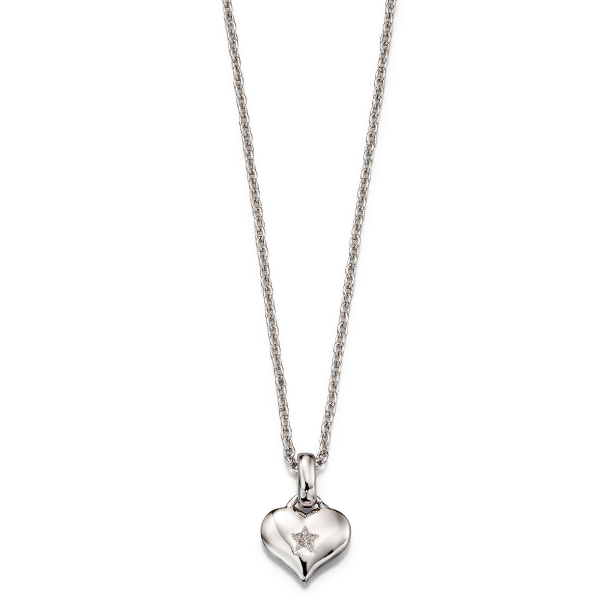 Sterling Silver Childs Cubic Zirconia Heart 'Bella' Pendant