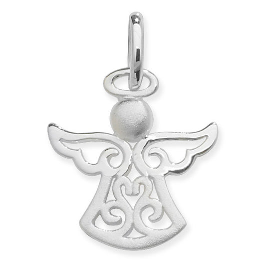 Sterling Silver CZ Angel Pendant