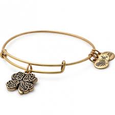 Alex And Ani Four Leaf Clover Bangle In Gold