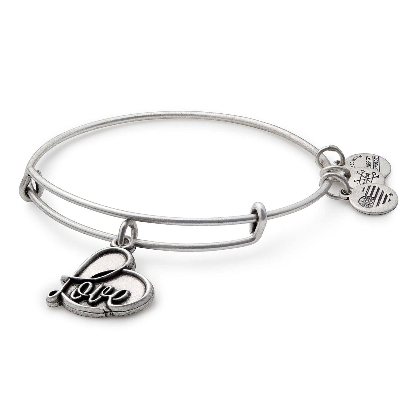 Alex And Ani Love Bangle In Silver