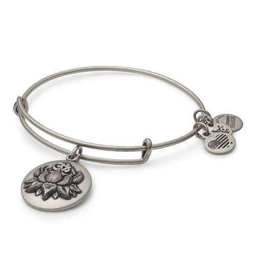 Alex And Ani Lotus Peace Bangle In Silver