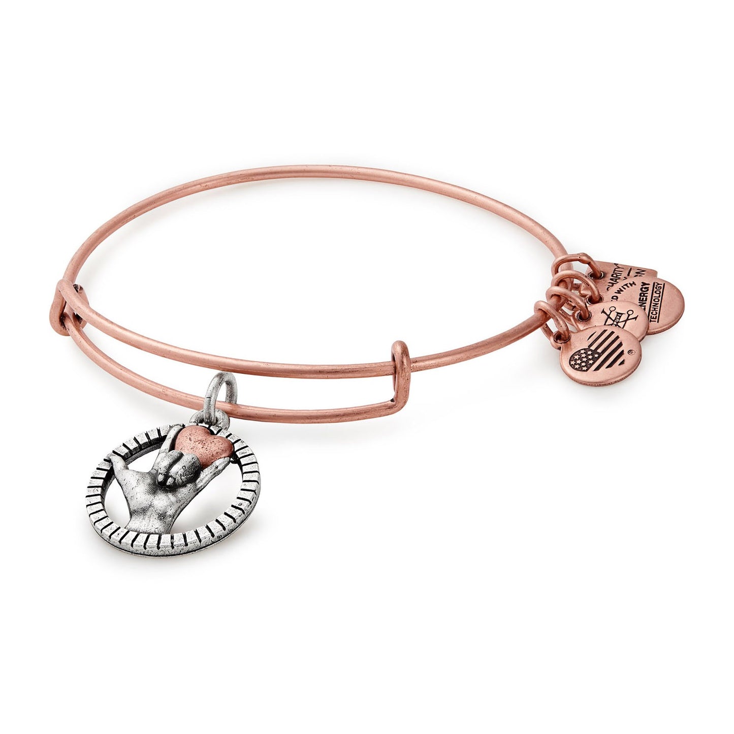 Alex And Ani Love Sign Language Two Tone Bangle