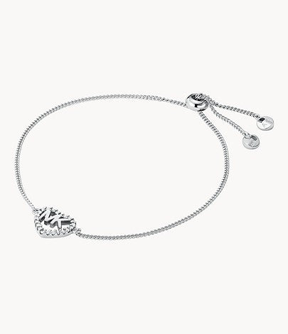 Silver Cubic Zirconia Mk Heart Kors Bracelet