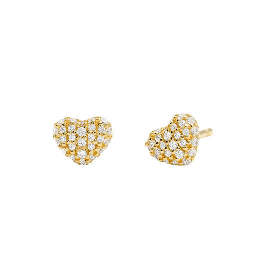 Sterling Silver Gold Plated Pave Cubic Zirconia Kors Earring