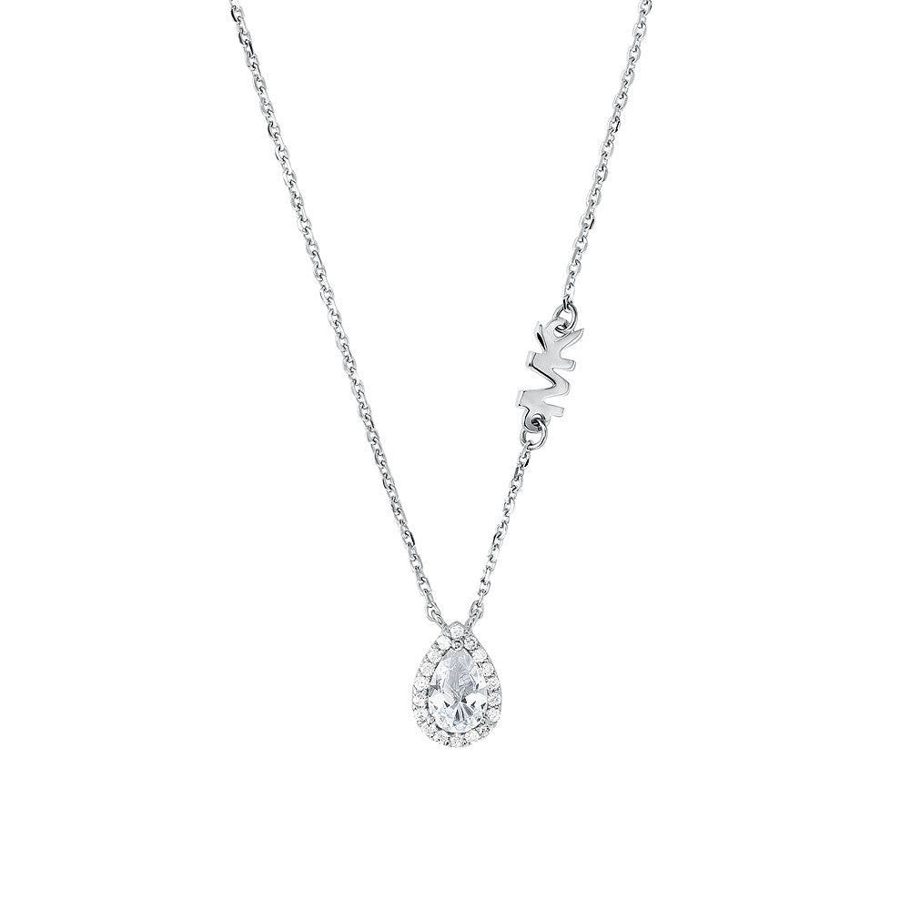 Silver Cubc Zirconia Pear Cluster Mk Kors Pendant