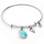 Turquoise December Chrysalis Bangle In Silver