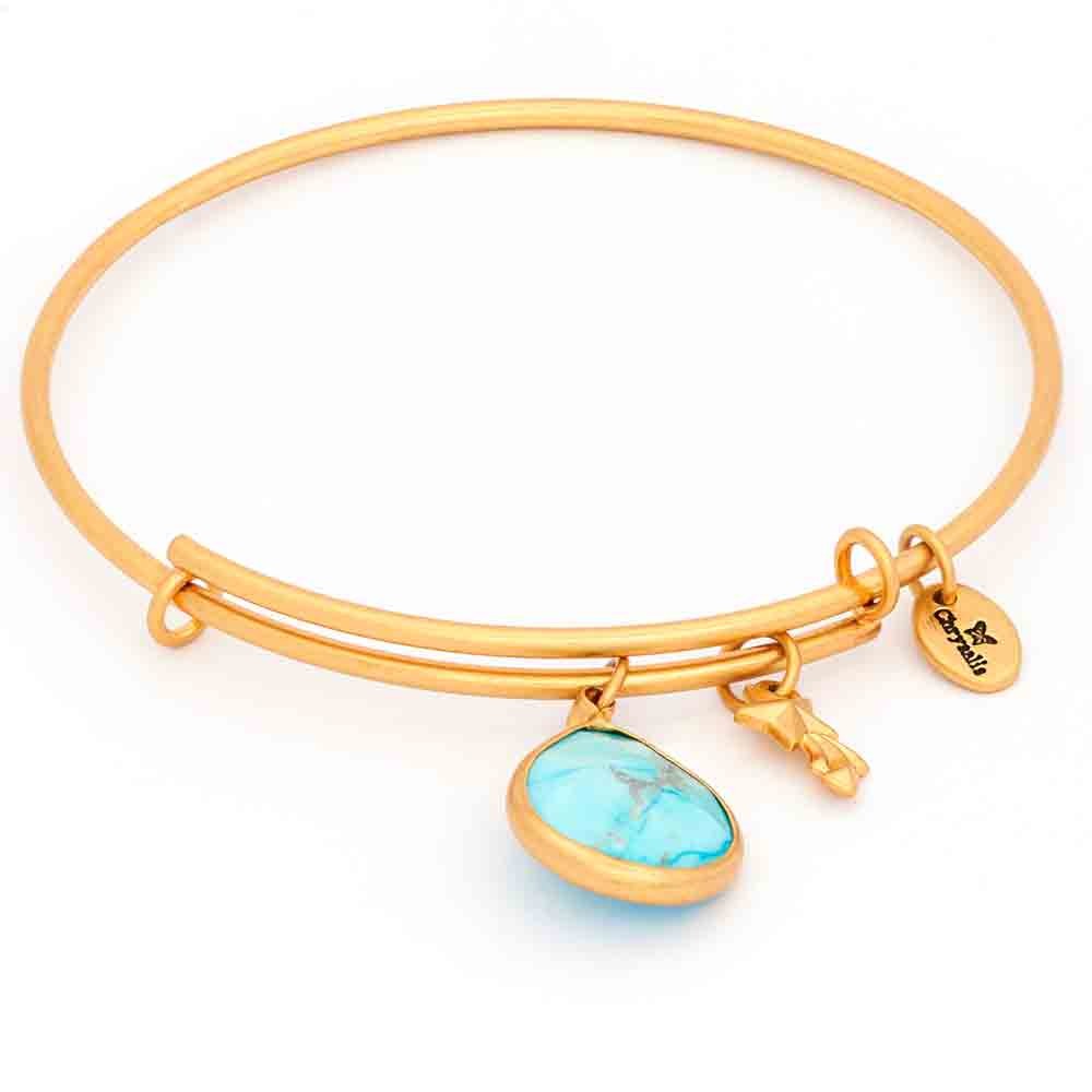 Turquoise December Chrysalis Bangle In Gold
