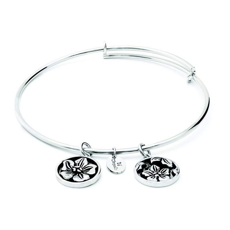 February Viloet Chrysalis Bangle In Silver
