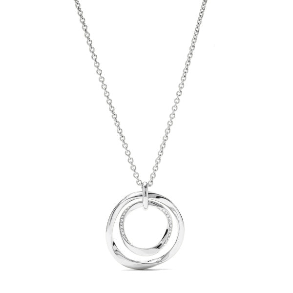 Fossil Open Cubic Zirconia Circle Necklet In Silver