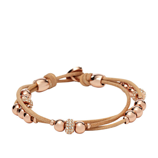 Fossil Pink/Cz Ball Bracelet
