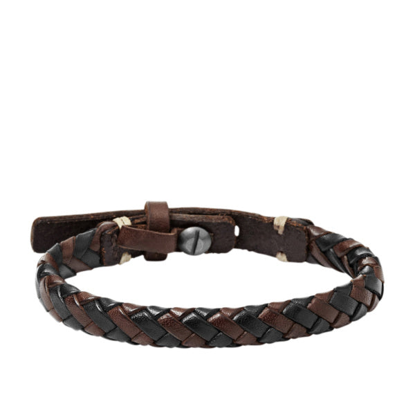 Gents Leather Fossil Bracelet