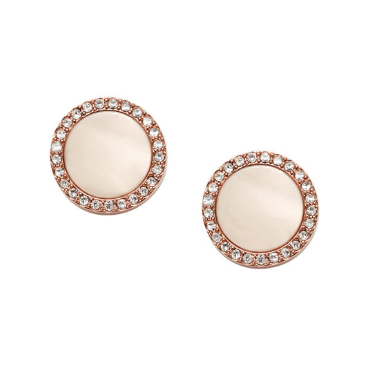 Fossil Rose Gold Cubic Zirconia/Acetate Earrings