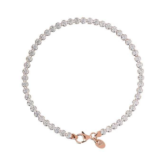 Bronzeallure Tennis Bracelet With Cubic Zirconia In Rose